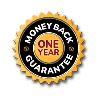 100% Satisfaction 365-Day Money Back Guarantee Badge